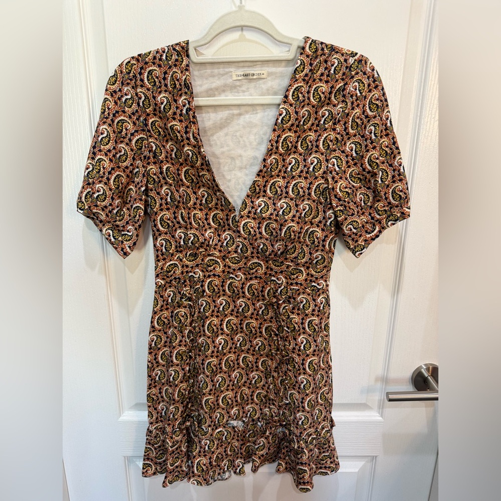 The East Order Paisley Mini Dress - Brown and Black